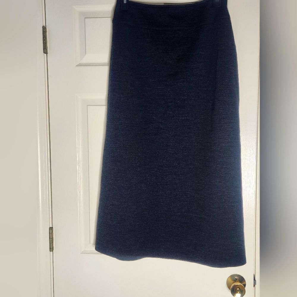 The Territory Ahead 12 Charkcoal 100% WOOL Zipper Women's Maxi Classic Skirt